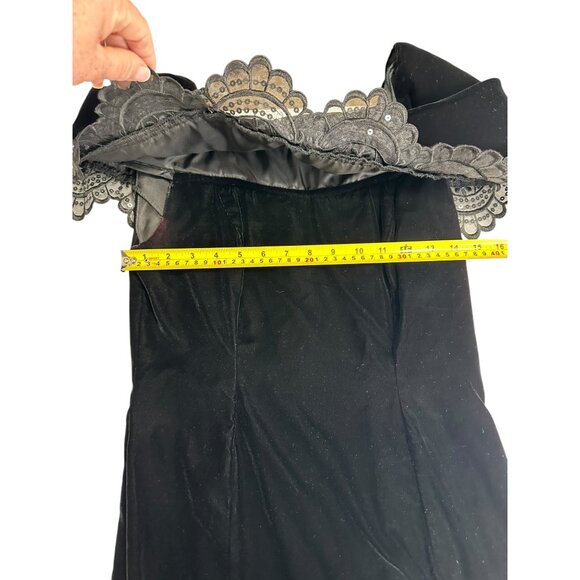 Jessica Howard by Mitchell Rodbell Vintage Velvet‎ Dress Womens Size 8 Goth 80s - Picture 4 of 10